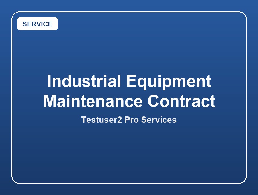 Industrial Equipment Maintenance Contract